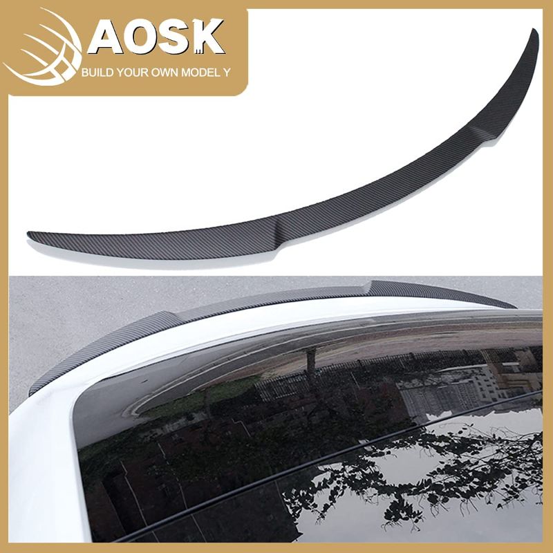 Photo 1 of AOSK for Tesla Model Y Performance Spoiler Wings ABS Carbon Fiber 