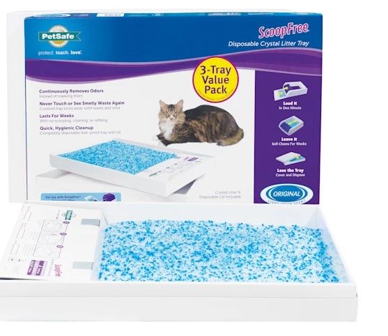 Photo 1 of ScoopFree Premium Unscented Non-Clumping Crystal Cat Litter, 3 count