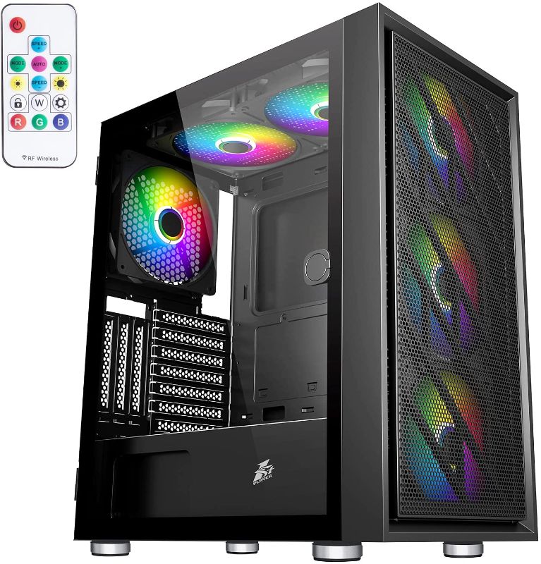 Photo 1 of 1STPLAYER Gaming PC Case ATX Mid-Tower with Stainless Steel Panel,PC Gaming Case with USB3.0/USB2.0/Audio Ports and 6pcs 140mm ARGB Fans