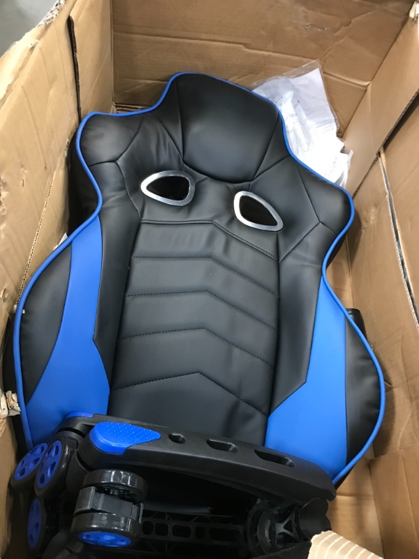 Photo 3 of RESPAWN RSP110 Racing Style Gaming Reclining Ergonomic Chair with Footrest Blue

//MISSING HARDWARE//PREVIOUSLY OPENED