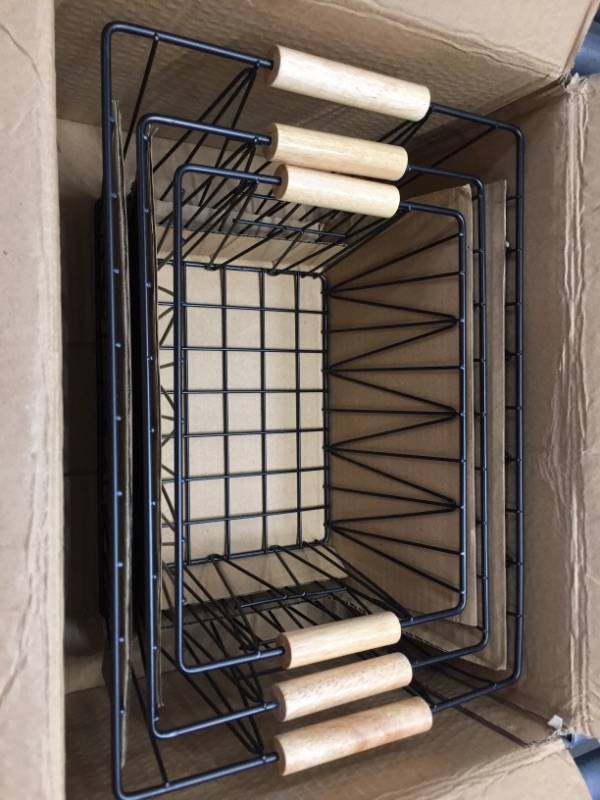 Photo 1 of Amazon Basics Wire Storage Baskets - Large Set of 3