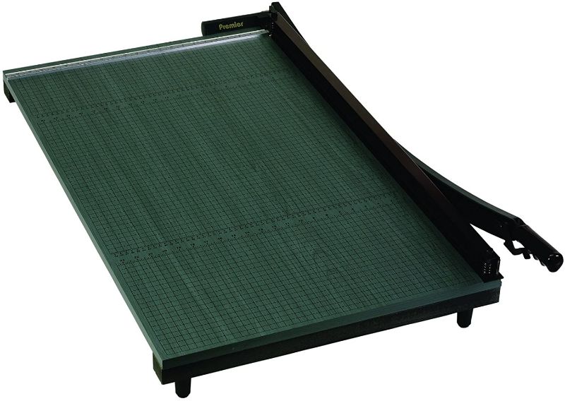 Photo 1 of Martin Yale WC36 Premier GreenBoard Wood Series Paper Trimmer, 36" Cutting Length, 20 Sheets Capacity, Heavy-duty 3/4" Thick Wood Base, Automatic Paper Clamp for Precision Cutting
