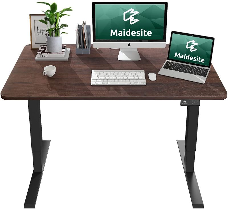 Photo 1 of MAIDeSITe Electric Height Adjustable Standing Desk 4 Memory Controller 48X24 Inch Sit to Stand Desk for Home Office Rising DeskStand up Desk Computer Table The Whole Piece Board