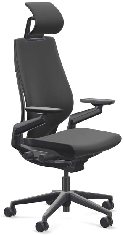 Photo 1 of Steelcase Gesture Office Desk Chair with Headrest Plus Lumbar Support Cogent Connect Licorice 5S26 Fabric Standard Black Frame Hard Floor Soft Caster Wheels

//new!!!
