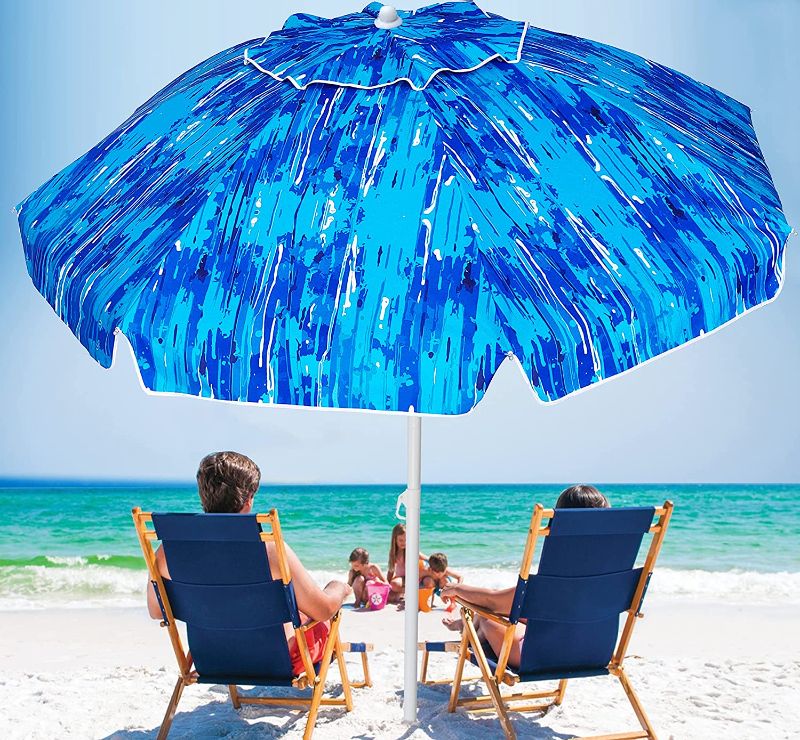 Photo 1 of AMMSUN 6.5FT Beach Umbrella Outdoor Portable UV 50+ Sunshade Umbrella With Push Button Tilt and Carry Bag for Patio Garden Beach Pool Backyard Multicolor Blue


//GENTLY USED 