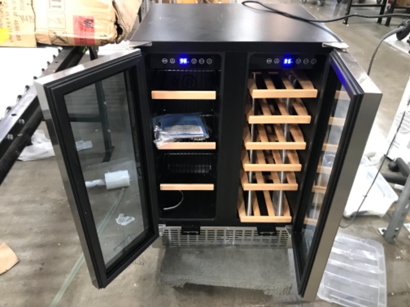 Photo 3 of AAOBOSI 24 Inch Beverage and Wine Cooler Dual Zone 2IN1 Wine Beverage Refrigerator with Independent Temperature Control