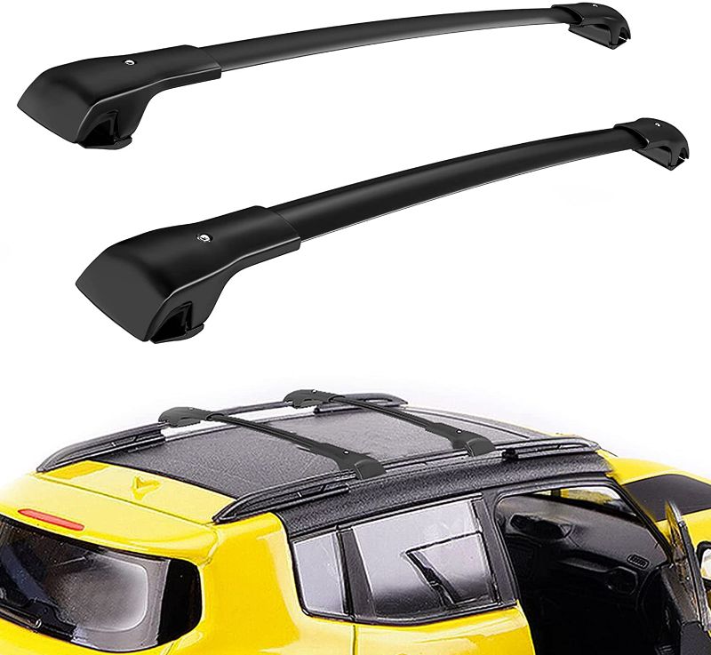 Photo 1 of Auxko Car Cross Bars Roof Racks for 2015 -2021 Jeep Renegade with Side Rails, Aluminum Luggage Racks Rooftop Crossbars Replacement Carrying Cargo Carrier Bag Kayak Canoe Bike
