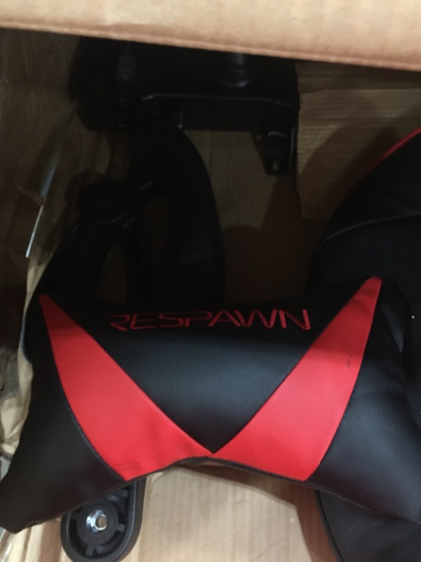 Photo 2 of Respawn 110 Racing-Style Bonded Leather Gaming Chair, Red/Black

//used //previously open //dirty //miss components // loose hardware  