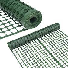 Photo 1 of 4 ft. H x 100 ft. L Recyclable Plastic Garden Fence Safety Netting Barrier, Dark Green
