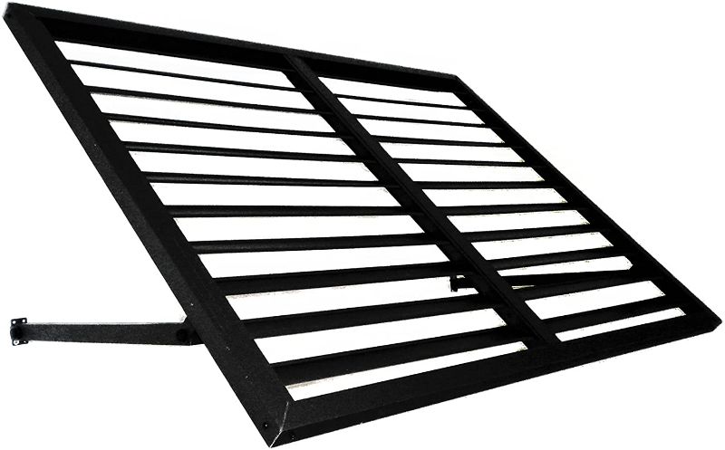 Photo 1 of Awntech 5-Feet Bahama Metal Shutter Awning, 24 by 24-Inch, Black
