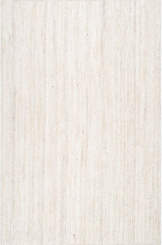 Photo 1 of nuLOOM Rigo Hand Woven Jute Area Rug, 5' x 8', Off-white
