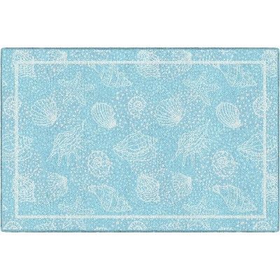 Photo 1 of 3'3"x5' Rectangle Nylon Area Rug Blue - Brumlow Mills