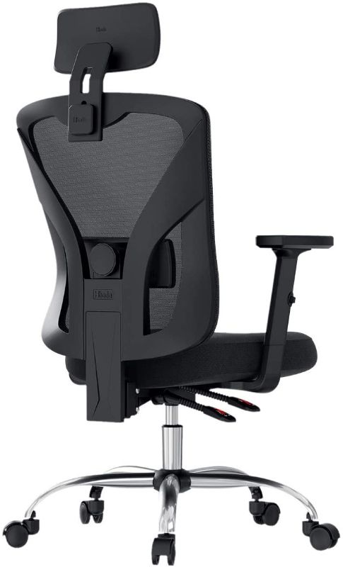 Photo 1 of Hbada Ergonomic Office Desk Chair with Adjustable Armrest, Lumbar Support, Headrest and Breathable Skin-Friendly Mesh, Black
