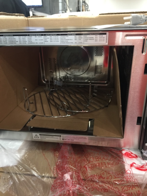 Photo 1 of Toshiba Smart Sensor LED Light 1.5 Ft Stainless Convection Microwave Oven, Black
