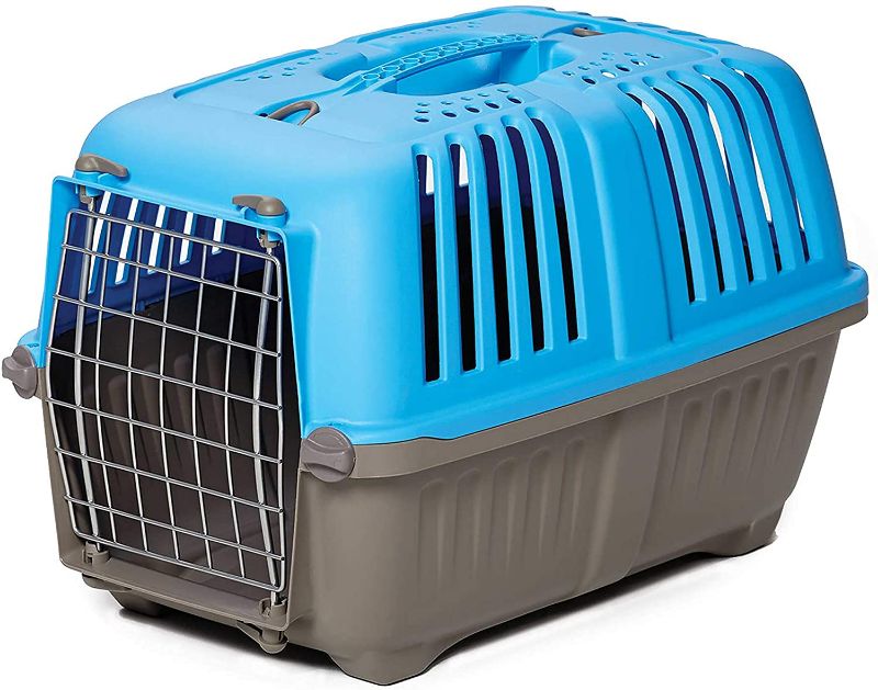 Photo 1 of 
Pet Carrier: Hard-Sided Dog Carrier, Cat Carrier, Small Animal Carrier in Blue| Inside Dims 20.70L x 13.22W x 14.09H & Suitable for Tiny Dog Breeds | Perfect Dog Kennel Travel Carrier for Quick Trips

//MISSING COMPONENTS 
//DAMAGE DUE TO SHIPPING 