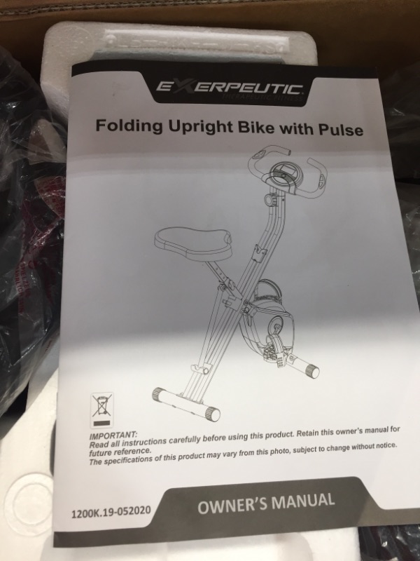 Photo 3 of Exerpeutic Magnetic Upright Exercise Bike with Heart Pulse Sensors

//MISSING HARDWARE