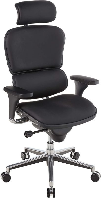 Photo 1 of Ergohuman by Eurotech Seating Leather Swivel Chair, Black (High Back)
