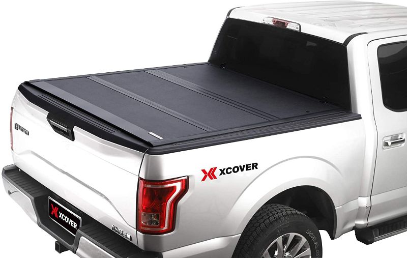 Photo 1 of Xcover Low Profile Hard Folding Truck Bed Tonneau Cover, Compatible with 2015-2021 F150 Pickup 5.6 Ft Styleside Bed
