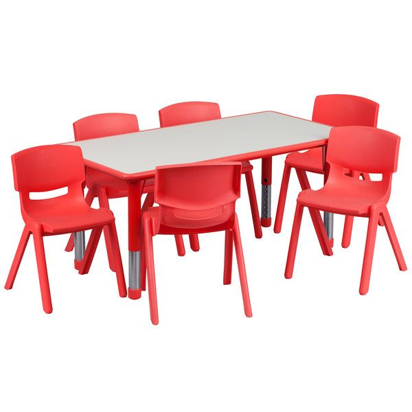 Photo 1 of Flash Furniture YU-YCY-060-0036-RECT-TBL-RED-GG ****TABLE TOP  ONLY **