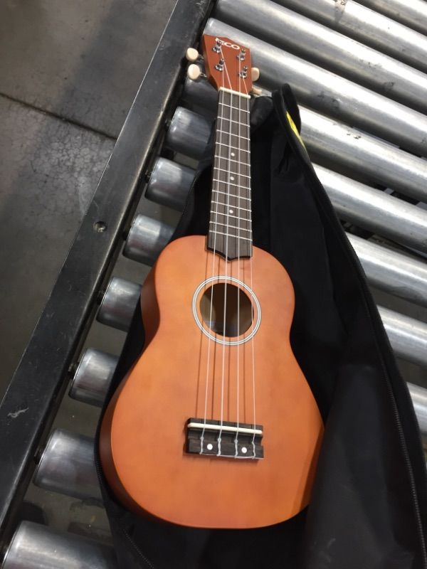 Photo 2 of iECO Soprano Ukulele Beginner Kit for Kids Adults 21 Inch Ukelele w/Case Strap Tuner Strings Picks (Honey)

