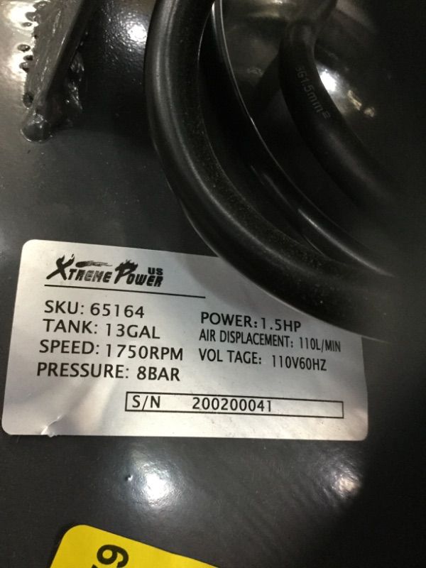 Photo 1 of parts only
XtremepowerUS Pro-Series 1.5 Hptra Quiet & Oil-Free Air Compressor Powerful Vertical Tank 13 Gallons W/Air Regulator gauges and other parts have major damage.
