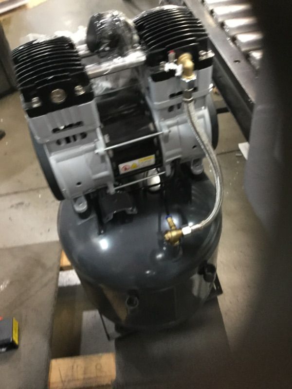 Photo 1 of parts only
XtremepowerUS Pro-Series 1.5 Hptra Quiet & Oil-Free Air Compressor Powerful Vertical Tank 13 Gallons W/Air Regulator gauges and other parts have major damage.
