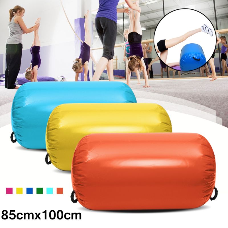 Photo 1 of 40'' x 34'' Green Inflatable PVC Gymnastics Home GYM Air Mat Barrel Track Roller 100x85CM
