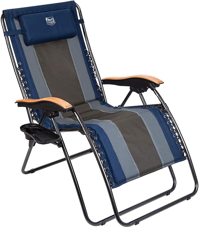 Photo 1 of 
Zero Gravity Oversized Outdoor Padded Folding Chair with Cupholder
