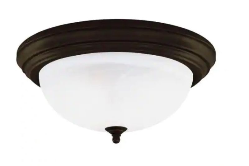Photo 1 of 
Westinghouse
3-Light Ceiling Fixture Oil Rubbed Bronze Interior Flush-Mount with Frosted White Alabaster Glass