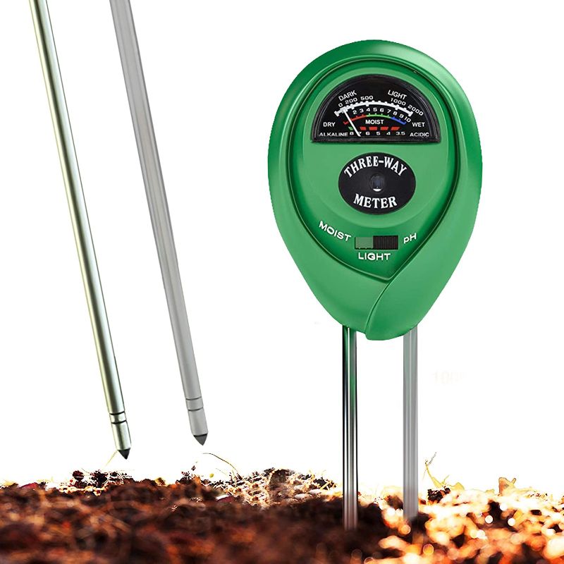 Photo 1 of Soil pH Meter, 3-in-1 Soil Test Kit For Moisture, Light & pH, A Must Have For Home And Garden, Lawn, Farm, Plants, Herbs & Gardening Tools, Indoor/Outdoors Plant Care Soil Tester (No Battery Needed)
AS IS 2PKS
