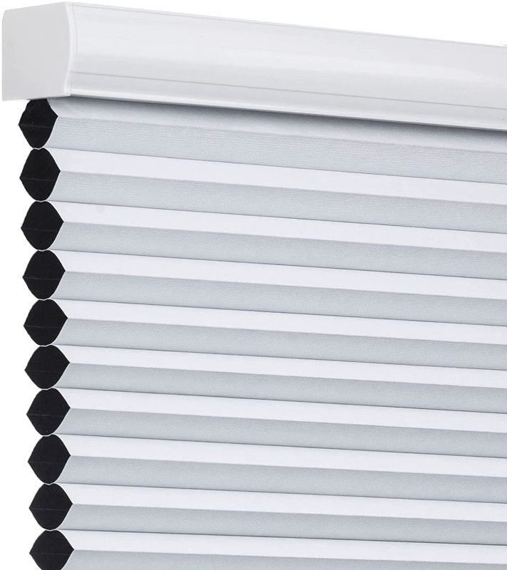 Photo 1 of Changshade Cordless Blackout Cellular Shade, Honeycomb Shade with The Diameter of 1.5 inch Honeycombs, Room Darkening Pleated Window Shade for Bedroom,...
