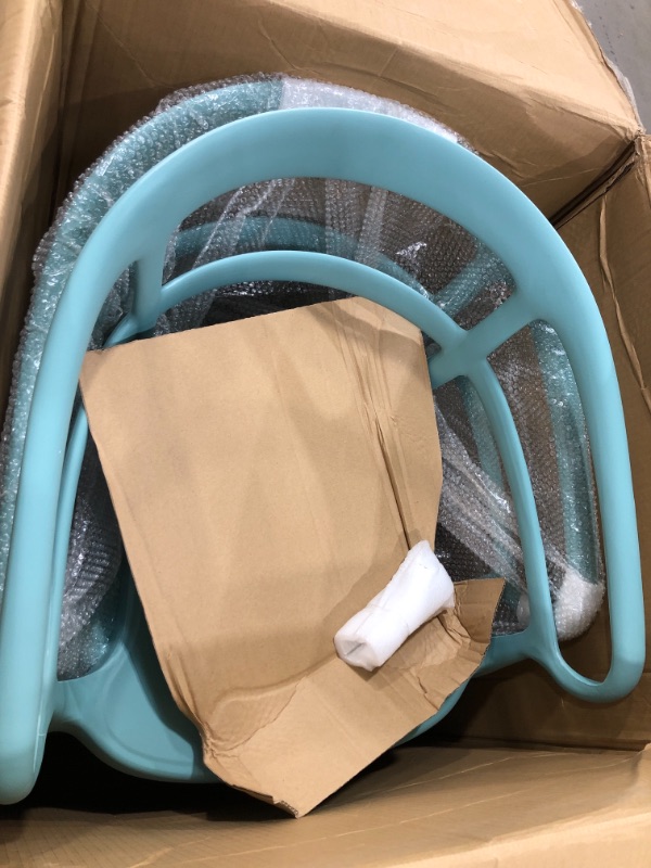 Photo 2 of 1 OF THE CHAIRS IS BROKEN. LIKELY ONLY 1 IS USEABLE
Amazon Basics Light Blue, Curved Back Dining Chair-Set of 2, Premium Plastic
