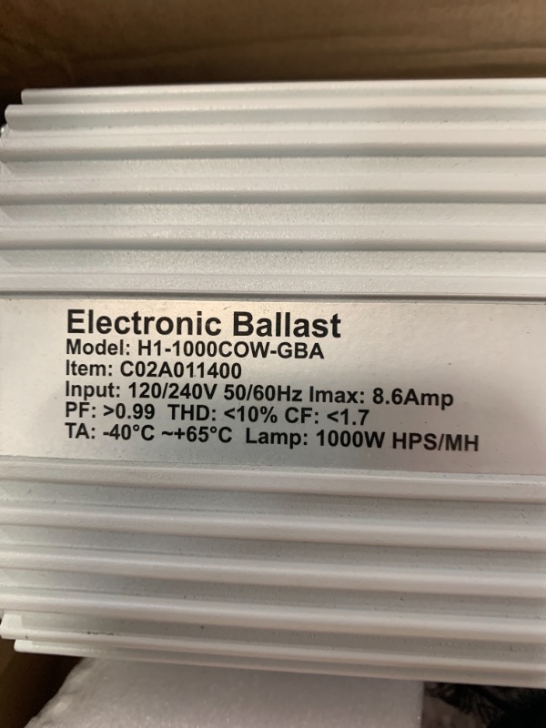 Photo 3 of 1000-Watt HPS MH Digital Dimmable 120/240-Volt Ballast for Grow Lights