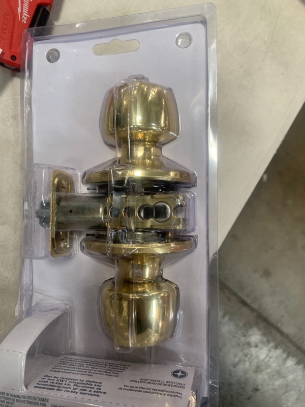 Photo 1 of Brandywine Polished Brass Keyed Entry Door Knob
