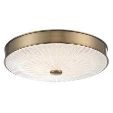 Photo 1 of 11.75 in. 1-Light Aged Brass LED Flush Mount
