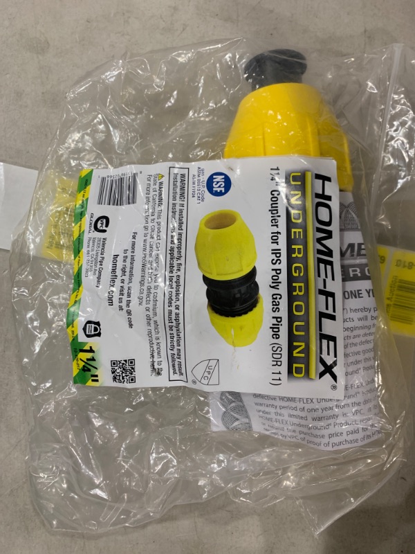 Photo 2 of 1-1/4 in. IPS DR 11 Underground Yellow Poly Gas Pipe Coupler