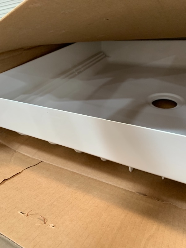 Photo 2 of A2 32 in. x 32 in. Single Threshold Center Drain Shower Base in White