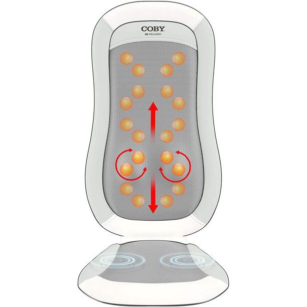 Photo 1 of Coby Shiatsu Massage Cushion with Heat | Deep Tissue Kneading Therapeutic Chair Pad for Upper/Lower Back, Shoulder, Waist & Thighs | Soft 3D Rolling Balls & Vibrating Seat for Full Body Pain Relief
