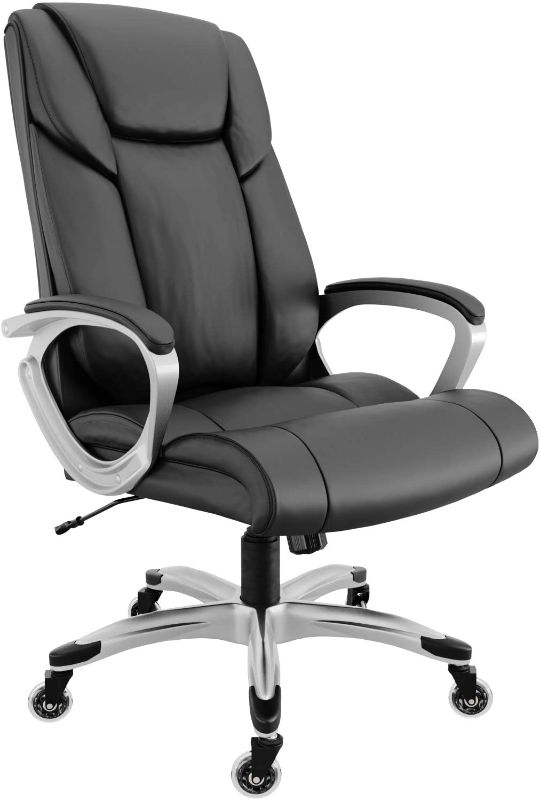 Photo 1 of RIF6 Executive Chair with Superior Inline Skate Caster Wheels – Heavy Duty Office Chair with Premium Gas Lift – Comfortable High Back Bonded Leather Gaming Chair with Tilt and Seat Height Adjustment AS IS USED, HARDWARE NOT IN ORIGINAL PACKAGING, DAMAGED,