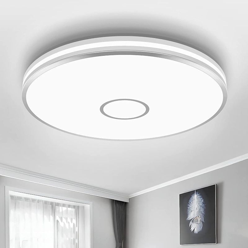 Photo 1 of LED Ceiling Light Fixture, Airand 15 Inch Flush Mount Ceiling Light, 40W 3800LM Modern Ceiling Lamp for Bedroom Kitchen Living Room Bathroom Hallway Stairwell, Waterproof IP44, 5000K Daylight White
AS IS USED, HARDWARE NOT IN ORIGINAL PACKAGING 