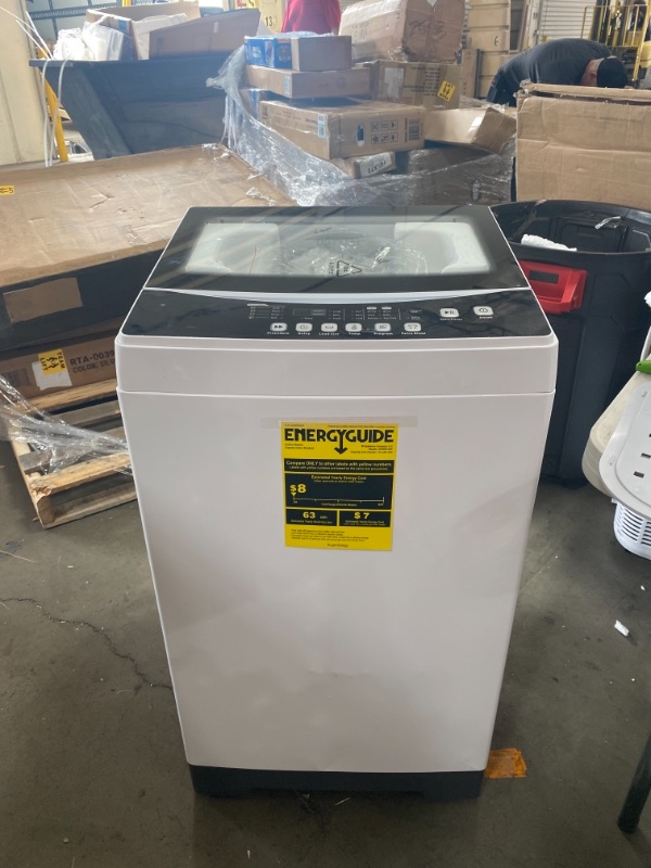 Photo 2 of **No work code f8
BLACK DECKER 20.3 in. 1.6 cu. ft. Portable Top Load Electric Washing Machine in White DAMAGED FROM SHIPPING, PLEASE SEE PHOTOS 