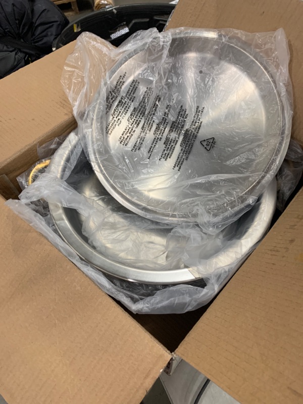 Photo 1 of Winco Winware 4 Quart Round Stainless Steel Gold Accented Chafer
