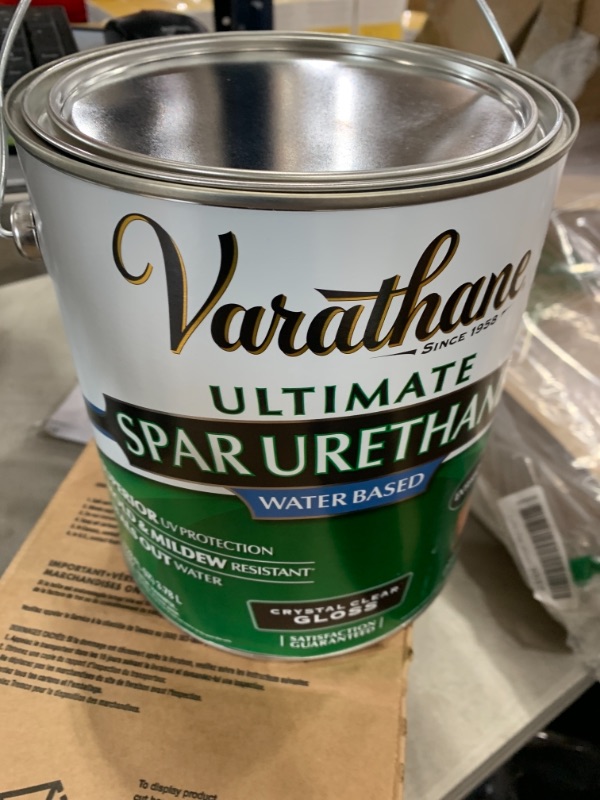 Photo 2 of 1 gal Rust-Oleum Brands 250031 Clear Varathane, Diamond Water-Based Spar Urethane, Gloss Pack of 1
