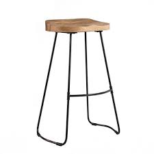 Photo 1 of Romboss 30 in. Black and Natural Wood Saddle Seat Bar Stool

