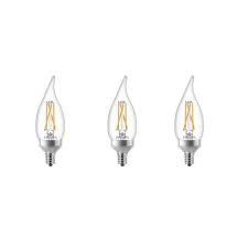 Photo 1 of 25-Watt Equivalent Soft White BA11 Dimmable Warm Glow Dimming Effect LED Candle Light Bulb Bent Tip E12 (2700K) (3-Pack)
