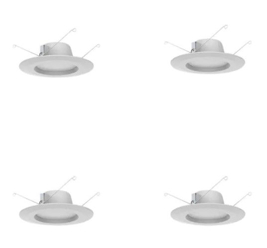 Photo 2 of Commercial Electric
5 in. and 6 in. White Integrated LED Recessed Trim, 2700K Soft White (4-Pack)