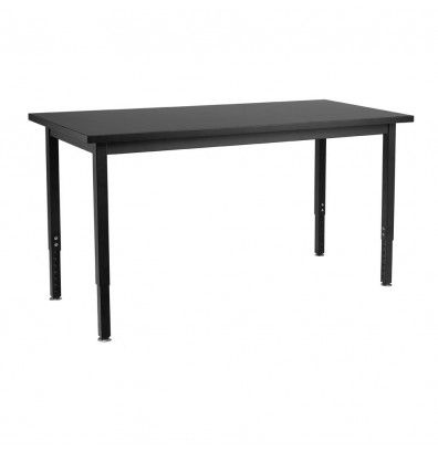 Photo 1 of NPS 24" W X 48" D Height Adjustable Chemical Resistant Steel Frame Science Lab Table
