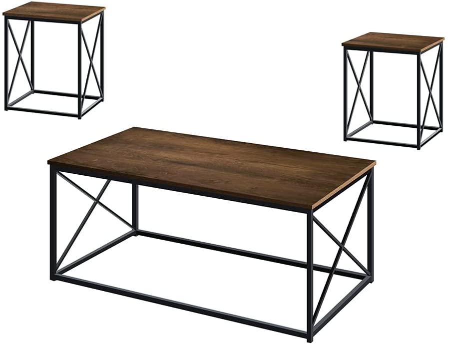 Photo 3 of AZL1 Life Concept Modern Coffee Table, 3pc, Dark Oak
