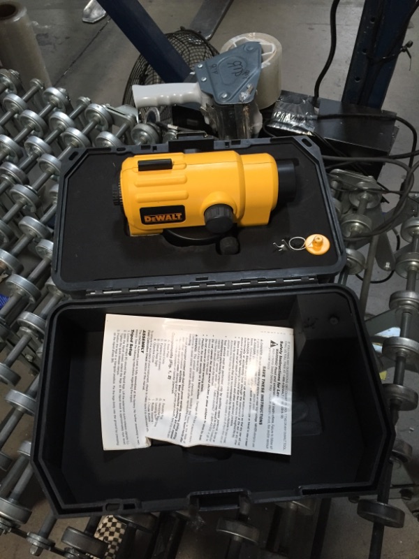 Photo 1 of DEWALT Builder Level Tool with Tripod and Rod, 20X Magnification (DW090PK)
