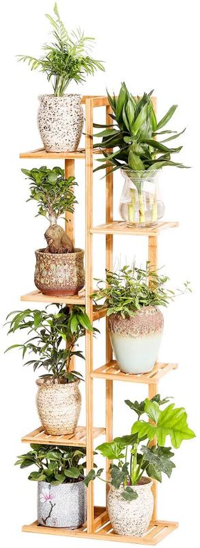 Photo 1 of Bamboo 6 Tier 7 Potted Plant Stand Rack Multiple Flower Pot Holder Shelf Indoor Outdoor Planter Display Shelving Unit for Patio Garden Corner Balcony Living Room
